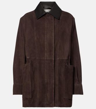 Nour Hammour Grange leather-trimmed suede jacket