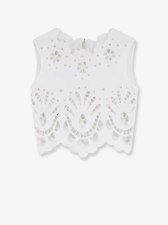 Dolce & Gabbana Top crop in cotone con ricamo cut-out - DOLCE & GABBANA - gender_Woman