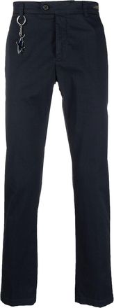 Paul & Shark keyring-detail straight-leg chinos - men - Spandex/Elastane/Cotton - 56 - Blue