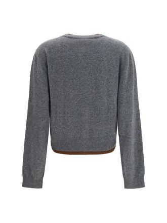 Marni Womens Layered Effect Cashmere Cardigan Graphite Kashmir-Capra Hircus Kashmir/capra Sweater