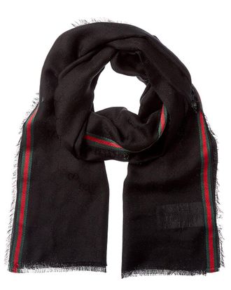 Gucci Gg Web Silk-Blend Scarf