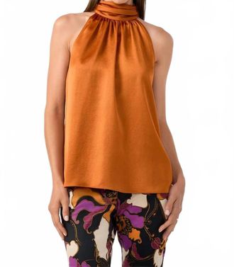 Trina Turk Zana Halter Top In Amber