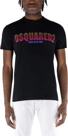 Dsquared2 Stijlvol Fit T-Shirt Modello - Heren - T-shirts - Zwart - XL - Katoen - Tops