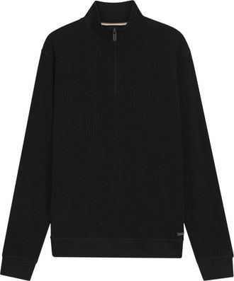HUGO BOSS Trui met kwart rits voor heren (Zwart)