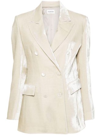 P.A.R.O.S.H. velvet double-breasted blazer - Neutrals