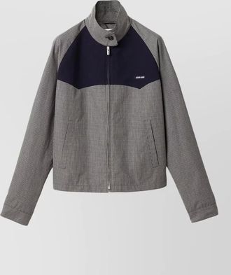Miu Miu gingham check cotton blouson jacket