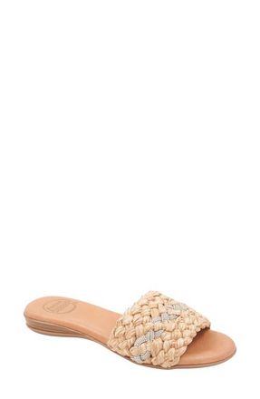 Andr&eacute; Assous Nahala Slide Sandal in Natural/Crystal at Nordstrom, Size 10