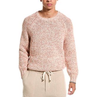 Brunello Cucinelli MenS Marled Knit Crewneck Sweater, Size 42