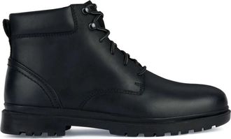 Geox Zwarte Andalo Booties - Heren - Veterlaarzen - Zwart - 44 EU - Leer - Schoenen