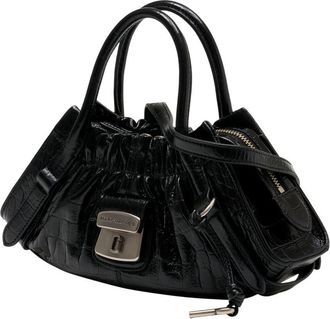 Marc Jacobs Womens The Small Satchel Shopper Leather Black Cowhide Totes-shopping-bags