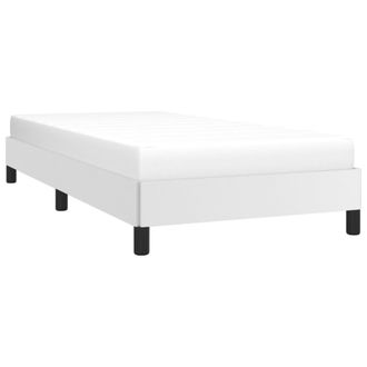 vidaXL Vidaxl - Estructura De Cama Sin Colch&oacute;n Cuero Sint&eacute;tico Blanco 90x190 Cm