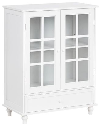 Beliani Aparador vitrina 71 cm blanco