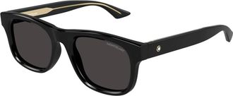 Montblanc Mb 0421S Zonnebrillen - Heren - Zonnebrillen - Zwart - 53 MM - Accessoires