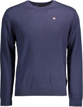 Napapijri Wollen Trui - Heren - Ronde hals truien - Blauw - XL - Wol - Truien & Vesten