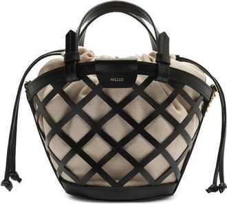 Arezzo Small Petra Leather Bucket Bag in Preto/natural at Nordstrom