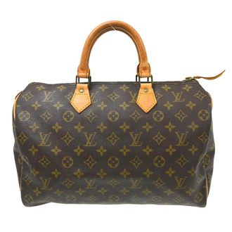 Louis Vuitton Speedy Handbag Monogram Canvas Brown Canvas Handbag (Pre-Owned)