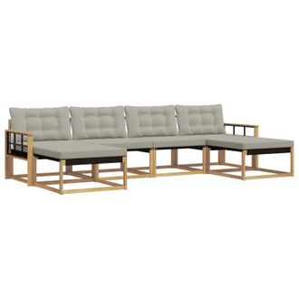 vidaXL Conjunto De Sof&aacute;s De Exterior 6 Pcs Blanco Y Gris Claro Vidaxl