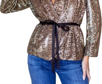 Emerson Fry Paris V-Neck Jacket In Gold