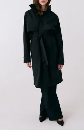Lole Aliz Trench Coat in Black at Nordstrom, Size Xx-Large