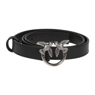 Pinko Love Berry H2 Riem - Dames - Riemen - Zwart - M - Leer - Accessoires