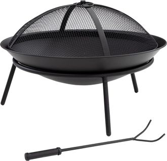 OUTSUNNY Brasero exterior 47x47x33 cm negro
