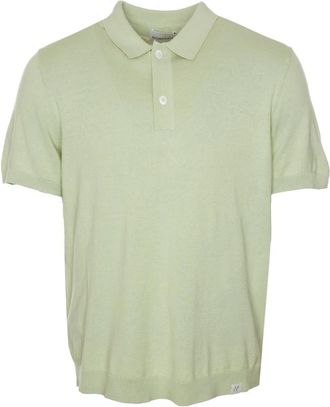 Nowadays Gebreide Zijden Polo - Heren - Polos - Groen - M - Katoen - Tops