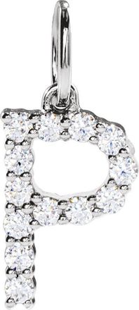 Diamond2Deal 14k Gold 1/5ct Lab-Grown Diamond Initial P Pendant