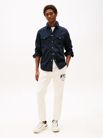 Tommy Hilfiger Mens Relaxed Fit Embroidered Logo Jogger - White - M