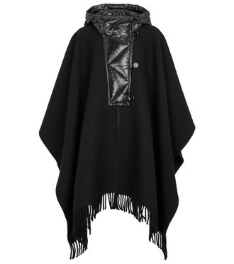 Moncler Poncho in lana vergine e nylon