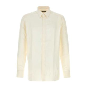 Tom Ford Formal Shirts, male, White, Size: XL Twill Shirt