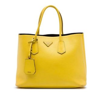 Prada Pre-owned Saffiano Satchel - unisex - Prada Vintage - Vintage Tote Bags - Yellow - ONE SIZE - Pre-owned