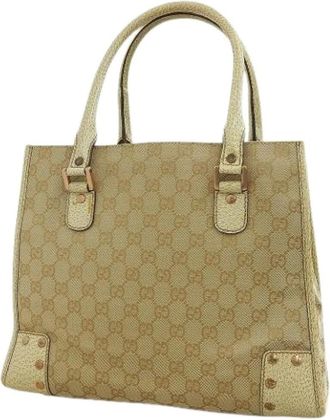 Gucci Pre-owned Handbags, female, Beige, Size: ONE SIZE Pre-owned Canvas Handbag