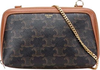 Celine Pre-owned Cross Body Bags, female, Brown, Size: ONE SIZE Pre-owned Chain Crossbody Bag