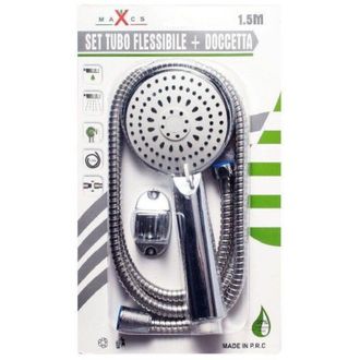 Trade Shop Trade Shop - Set Soffione Doccia Doccetta Multigetto Bagno Staffa Tubo Flessibile 1,5mt 98080