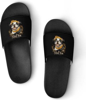 Generic Pit-bull Mom Unisex Beach Slippers & Pool Slides Anti-Slip House Shoes for Home Outdoor