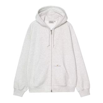 Carhartt Work in Progress Hooded WIP Label Sweat Jacket - male - Carhartt Wip - Zip-throughs - Gray - XL - Sweatshirts & Hoodies