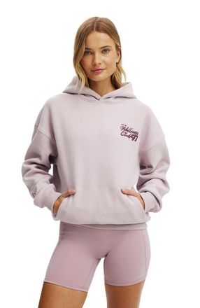Cotton On Womens Active Plush Premium Graphic Hoodie in Dawn Pink Marle With Love at Nordstrom, Size Xx-Small