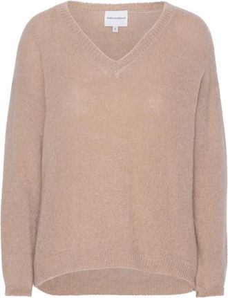 Americandreams Silja V-hals Knit - Dames - V-hals truien - Bruin - S - Wol - Truien & Vesten