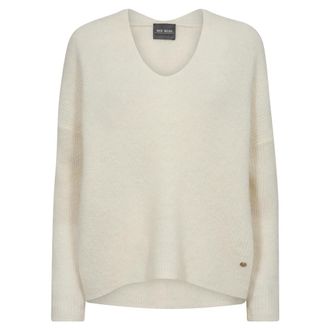 Mos Mosh Thora V-neck Knit - Dames - V-hals truien - Beige - XL - Wol - Truien & Vesten