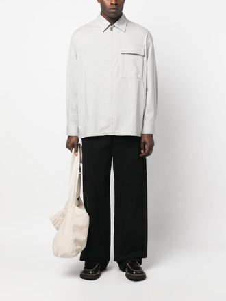 &Eacute;tudes Studio Wool-Blend Zip-Up Shirt - Grey