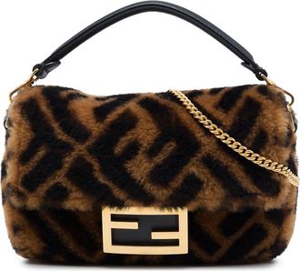 Fendi Pre-owned Fendi Mini Zucca Shearling Baguette Satchel Ladies MZ1YHVU4RD7ZRQ8K