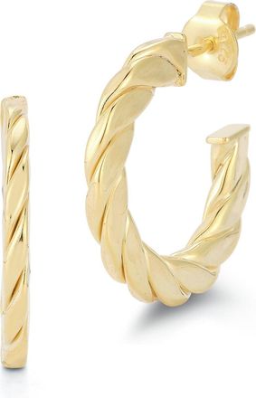 Glaze Jewelry Sterling Silver Small Flat Twist Hoops