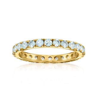 Ross-Simons Aquamarine Eternity Band in 18kt Gold Over Sterling