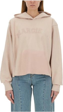 Maison Margiela Sweatshirt - Dames - Hoodies - Roze - M - Katoen - Hoodies & sweatvesten