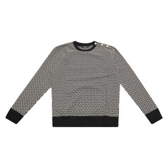 Balmain All Over Logo Sweatshirt - male - Balmain - Kids Sweatshirts - Gray - 14 Y - Kids