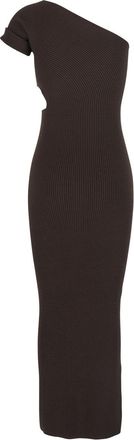 Max Mara Womens Brown Long Dress With Cut-Out Design Viscose