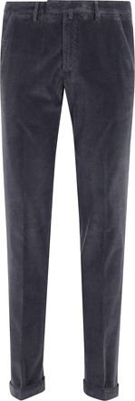 BRIGLIA 1949 Anthracite 1000R Tencel Velvet Straight-Leg Pants