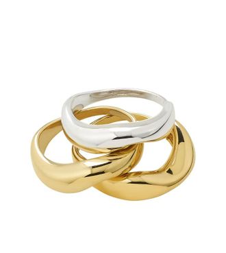 Pilgrim Nova - Set di anelli 3 in 1 placcati oro