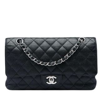 Chanel Pre-owned Classic Double Flap Shoulder Bag - Dames - Pre-owned - Zwart - Maat: ONE Size Leer