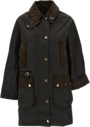 Barbour Modern Beaufort Waxed Jacket - Dames - Mantel - Groen - XS - Katoen - Jassen